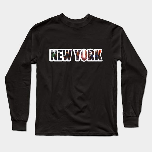 New York city walk typography letters NY city Long Sleeve T-Shirt by ivaostrogonac